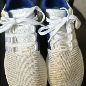Adidas EQT White and Navy Sneakers